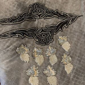 Bulk of Elegant Black and Silver Appliqué Set for sewing 🧵